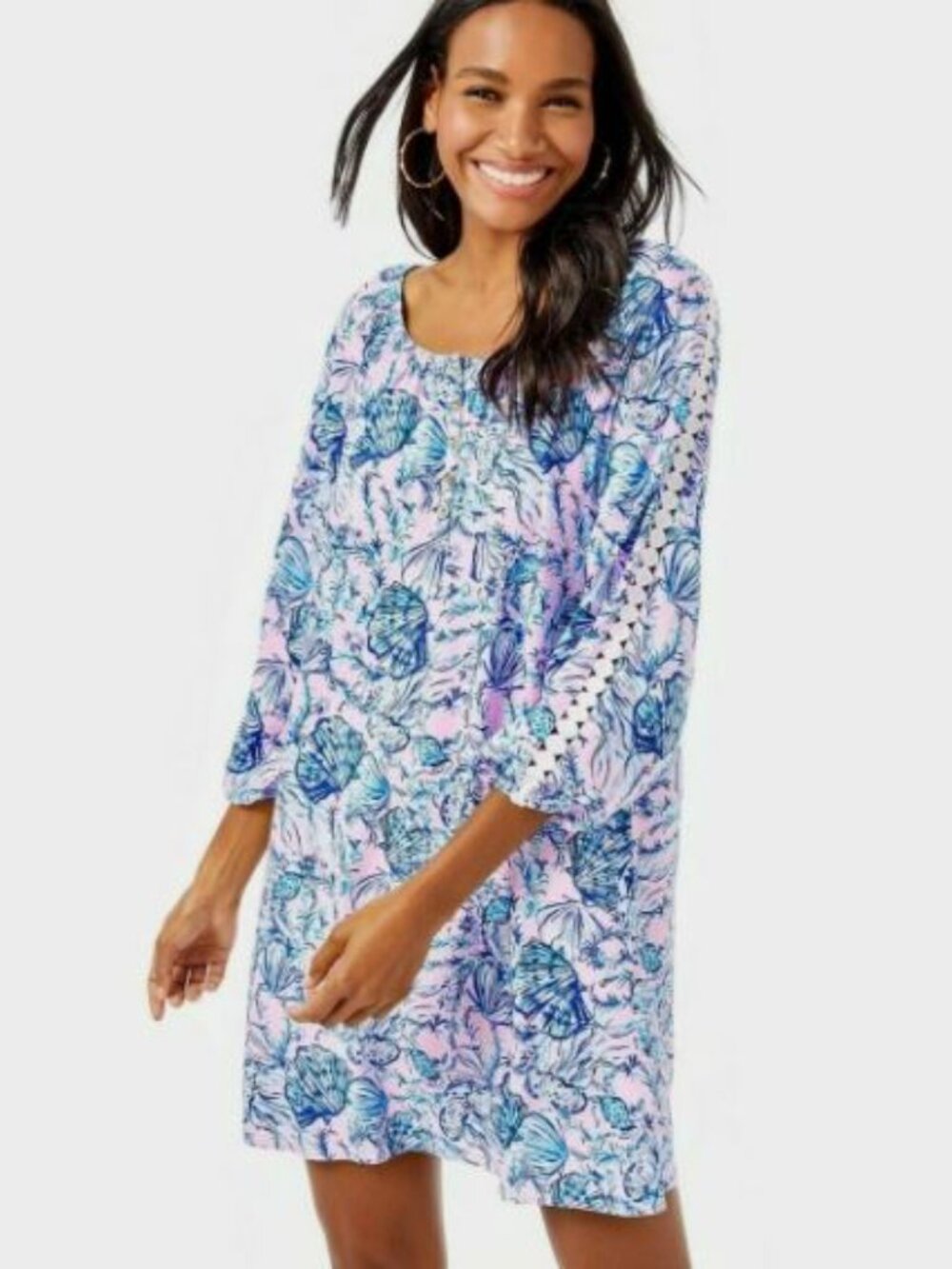 Lilly Pulitzer Remmy Tunic Dress, Magnolia Lilac A Little Jelly Print, Size L